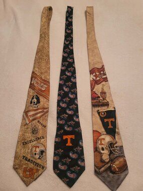 Lot of 3 Vintage Tennessee Vols Ties